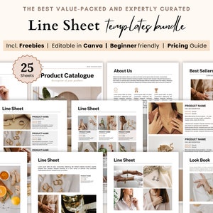 Small Line Sheet Templates, Business Catalog, Wholesale Price List, Wholesale Catalogue, Lookbook Sell Sheet, Product Flyer, Linesheet Canva