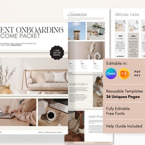 Client Welcome Packet Template, Virtual Assistant Welcome Packet, New Client Service Guide, Coaching Onboarding Template, Canva Template