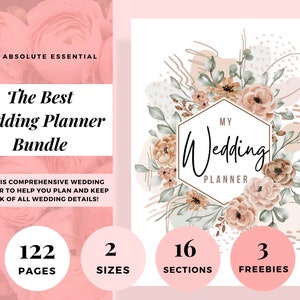 Wedding Planner Printable, Printable Wedding Planner Kit,Wedding Binder Template,Wedding Planning Book, Wedding Planner Organizer Engagement