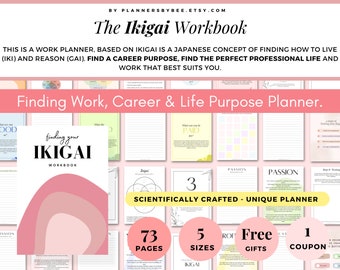 Learn Your Ikigai Workbook With a Guide to Self-work Improvement: Life ...