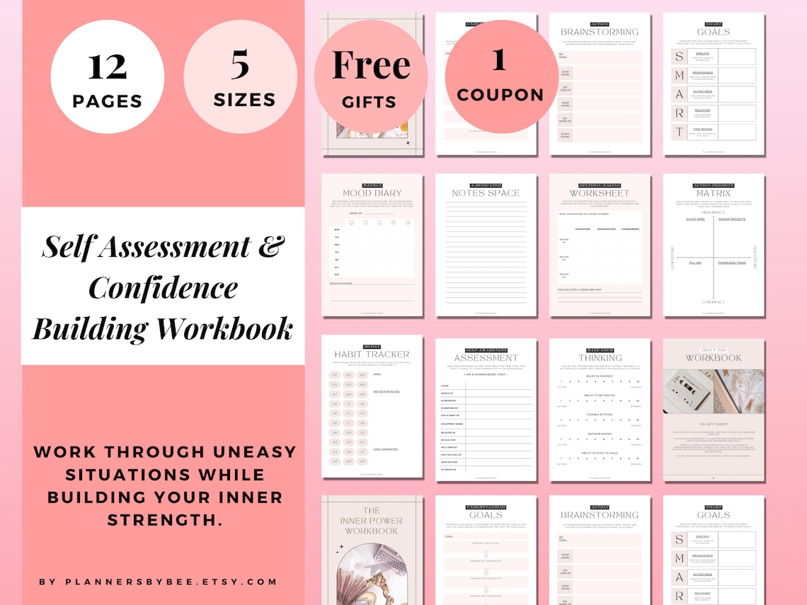 Self Esteem Journal Printable Mood Tracker Guided Template | Etsy