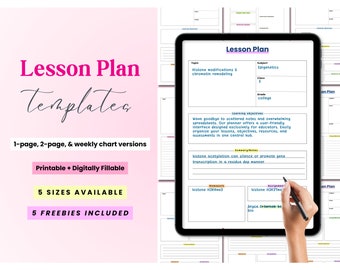 Lesson Plan Template, Lesson Planner Printable, Homeschool Teacher Planner, Weekly, Daily Plans, Academic Schedule, Simple Lesson Plan Book