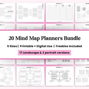 Mind Map, Mind Map template, Printable Mind Map Planner, Study Guide Template, Brain Dump, Brainstorming, Idea Map, Note Taking Diagram
