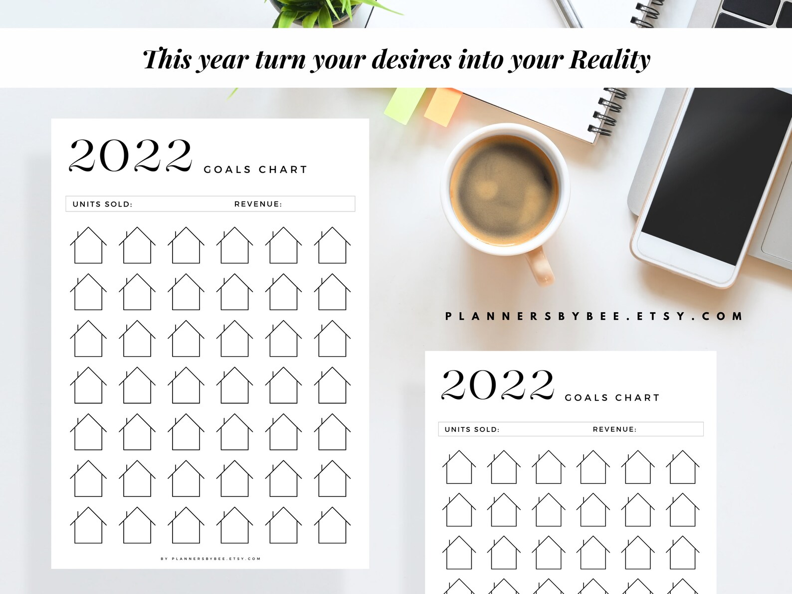 Real Estate Goal Chartprintable Real Estate Goal Tracker2023 Etsy