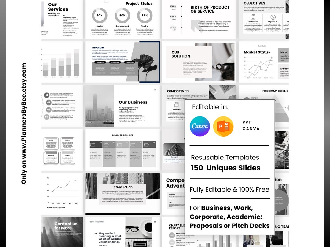 Business Pitch Deck Editable Canva Template, Company Presentation Canva ...