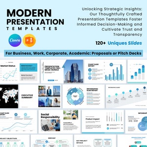 Presentation Template canva, Project pitch Infographic Presentation slides deck, Powerpoint Bundle Canva Business Plan, Minimal Theme design