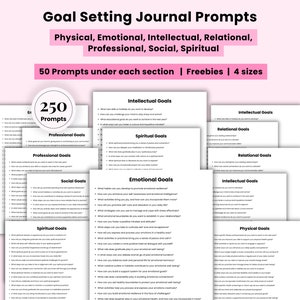 Goal Setting Prompts, Goal setting guide, Smart Goal planner, Goal Setting Journal Writing Prompts, Goal Productivity prompts, Goal tracker