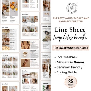 Wholesale Line Sheet Template, Business Catalog Template, Etsy Product List, Wholesale Price List, Wholesale Lookbook Flyer Chart Sell sheet