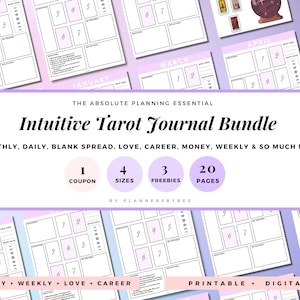 Tarot Arbeitsbuch, Tarot Deck druckbar, Tarot Journal Bundle, Tarot Liebe Finanzierung Karriere Leben, Allgemeine tägliche Tarot Aufkleber, Tarot für Anfänger