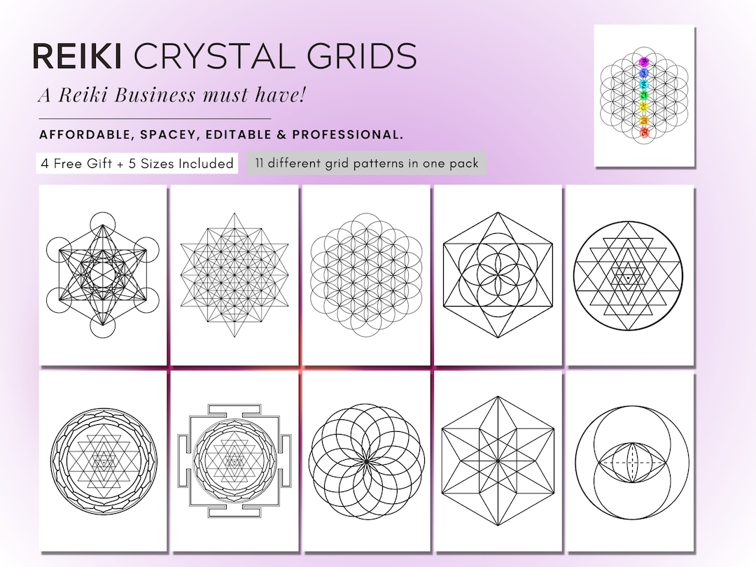 Printable Reiki Grid, Reiki Grid, Digital Reiki Grid, Crystal Healing