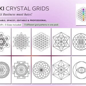 Printable Reiki Grid, Reiki Grid, Digital Reiki Grid, Crystal Healing ...