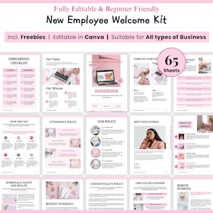 Employee handbook, New Hire Handbook, Checklist, HR Manual, New Hire Onboarding, Canva Template, Handbook 2025, Employee Welcome Package pdf