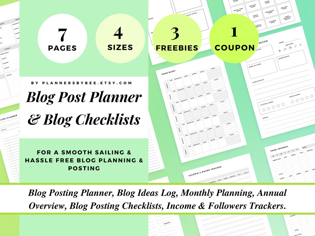 Blog Planner Templates Editable Blogger Bundle Content Etsy