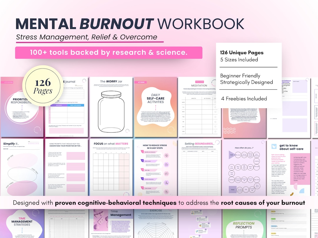 Burnout Journal Printable Burnout Workbook Stress - Etsy
