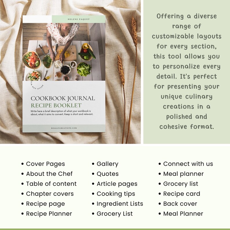 Recipe Book Template, Cook Book Recipe Notebook, Recipe Binder Digital