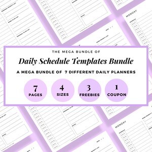 7 Day Planner Printable, Daily Printable Planner, Minimalist Planner, Daily To-Do List for Work, Daily Personal Planner, 7 Day Planner PDF