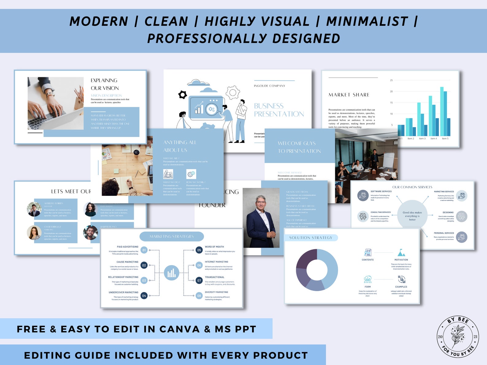 Editable Business Powerpoint Presentation Template Editable - Etsy