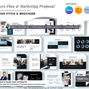 Business Plan Template, Canva Template, Business Presentation Template, Business Plan Pitch Deck, Business Plan Slide Deck, Business Plan