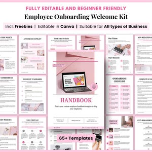 Employee handbook, New Hire Handbook, Checklist, HR Manual, New Hire Onboarding, Canva Template, Handbook 2025, Employee Welcome Package pdf