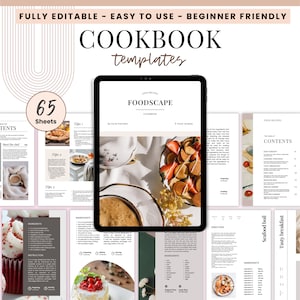 Editable Cookbook Template: 65+ Recipe Pages (Canva PDF)