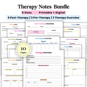 Pre and Post Therapy Session Notes, Therapy Tools, Therapy Overview, Therapist Sheets, Therapy Progress, Therapy Notes, Therapy Session Log