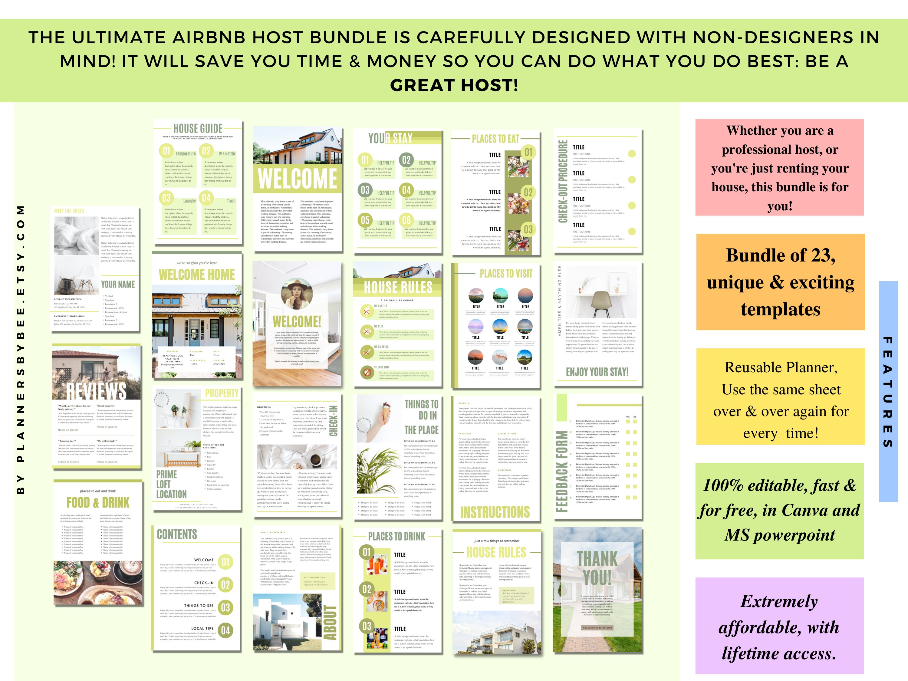 Airbnb Book Template Vacation Rental Book Etsy