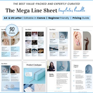 Canva Catalogue template line sheet template wholesale price list catalog sales sheet linesheet small business editable template order form