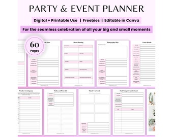 Printable Birthday Party Planner Digital Party Checklist Event Organizer Children's Party Printable Template Birthday Organizer Adult Party