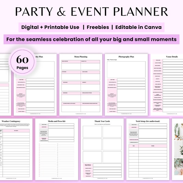 Printable Birthday Party Planner Digital Party Checklist Event Organizer Children's Party Printable Template Birthday Organizer Adult Party