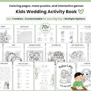 Wedding Activity Book, Wedding Favors, Kids Wedding Activity Pack, Custom Wedding Favors, Kid Table Decor, Canva Coloring Pages Kid Activity