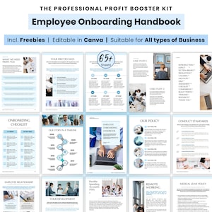 Employee Onboarding Template, Employee handbook template canva, Small business, New Hire Welcome Packet, HR Manual Guide, Company Policy pdf
