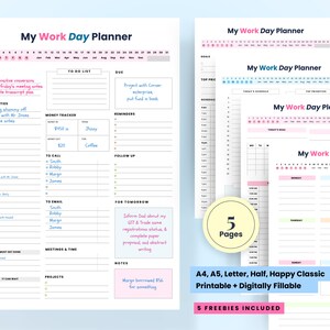 2025 Office Organizer, Work Day Planner, Business Office Planner, Productivity Day Planner Work, Digital Work Schedule, Work Time Schedule
