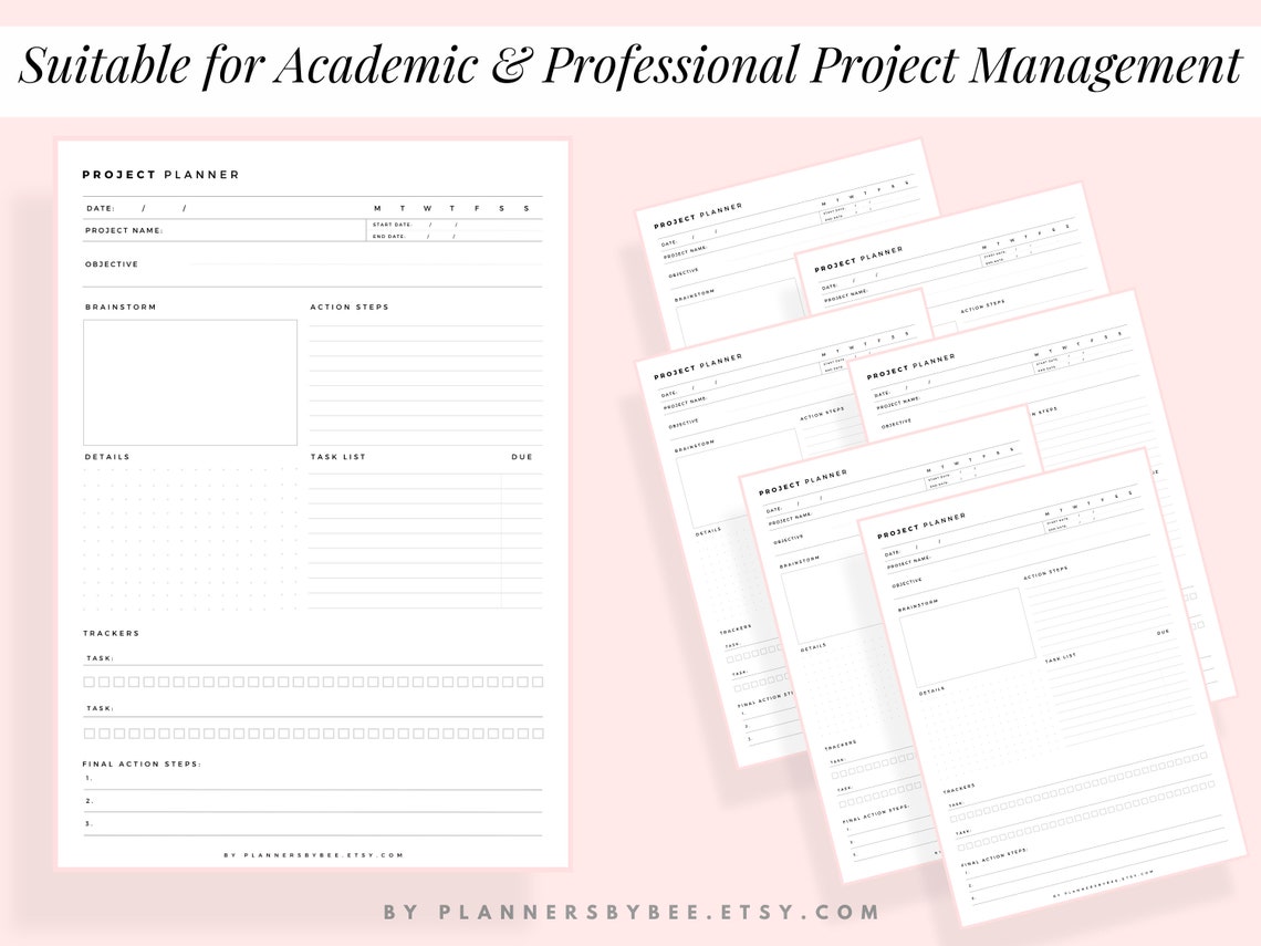 Project Planner Printable Productivity Planner Project | Etsy