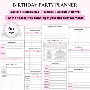 Party Planner Printable: 60+ Event Planning Templates (Digital Download)