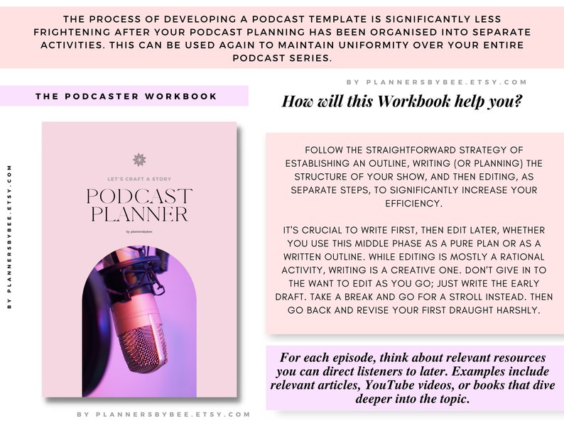 Podcast Planner Worksheet, Podcast Tracker, Podcaster Podcast Plan PDF, Podcast Checklist, Episode Podcast Kit, Interview Planning Template