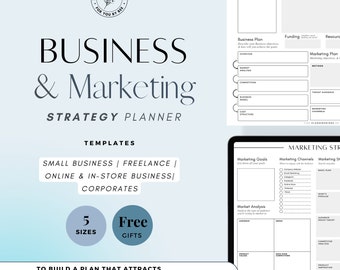 Business Plan, Marketing Workbook, Marketing & Business Strategy Planner, StartUp Workbook, Marketing Worksheet, Business Marketing Template