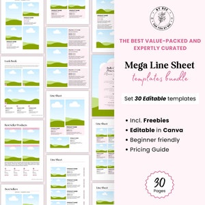 Line Sheet Wholesale, Price List Template, Editable Business Catalog, Etsy Product Sales Sheet, Canva Linesheet Catalogue, Services Pricing