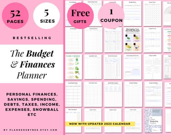 2024 Budget Planner Printable, Finance Planner Bundle, Paycheck Budget, Bill Payment Tracker, Financial Planner Money Saving Expense Tracker