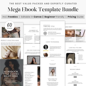 Course Creator Template Bundle, Course Creation Canva Planner, Ebook Coaching Guide Workbooks, Lead Magnet, Marketing Client Brand Handbook