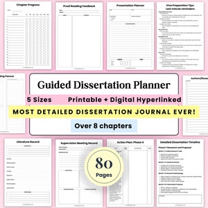 Dissertation Planner, 2025 Thesis Dissertation Journal, Final Year Undergraduate Masters PhD Planner, Supervisor Meetings, Research project