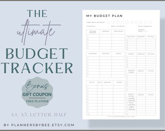 Budget Planner Printable, Finance Tracker, Finance Planner, Printable Budget, Budget Planner, Printable Budget Planner, US Letter Planner,A4