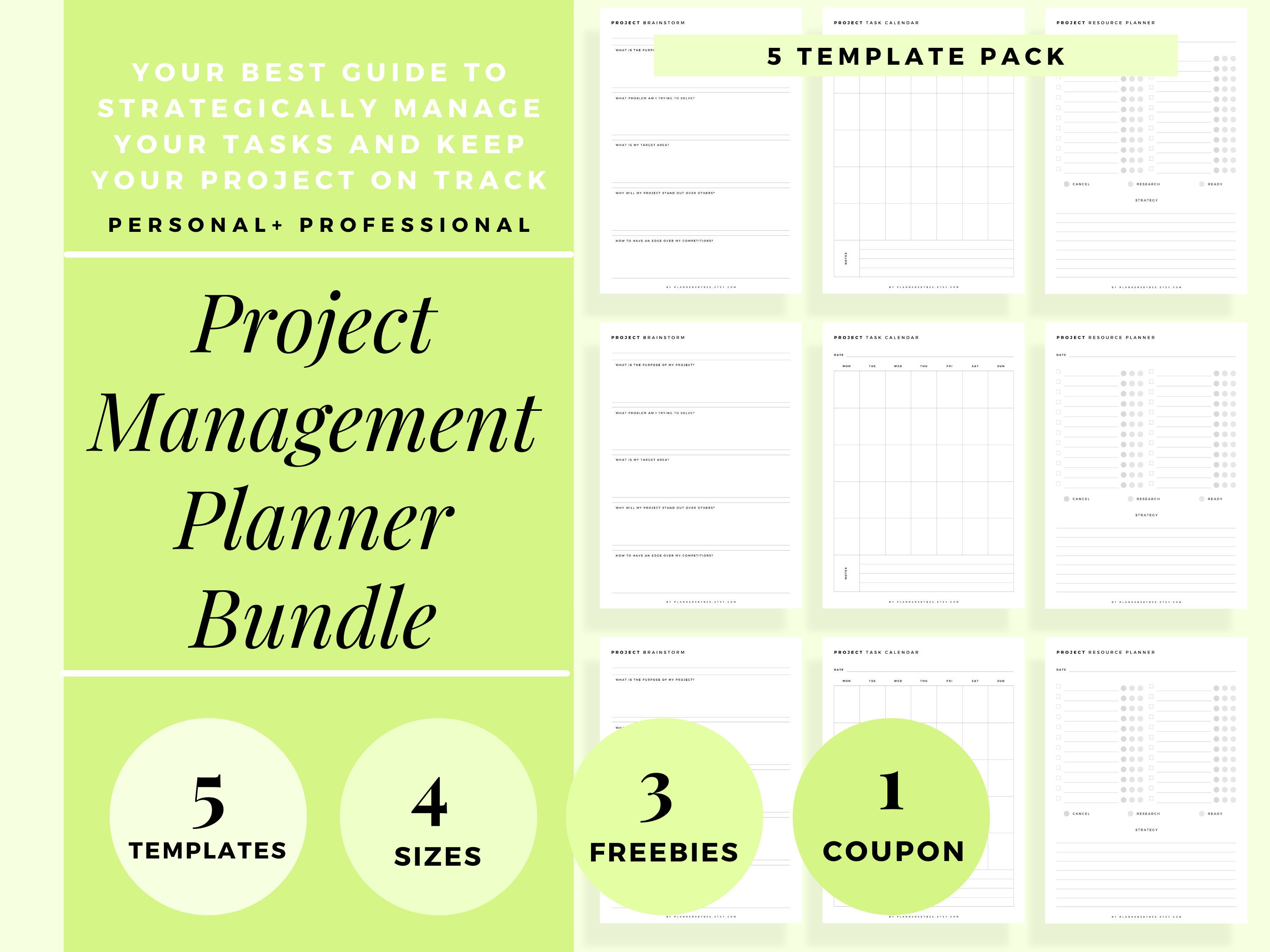 Project Management Planner Template Project Printable Tracker | Etsy