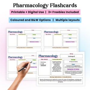 Pharmacology Flash Cards, Pharmacology Drug Flashcard Template, Nurse ...