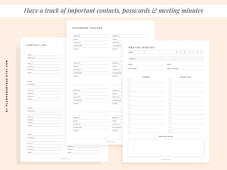 Office Tasks Planner Set Office Organizer Printables Work To Do List Work Schedule Employee Planner Business Meetings Work Emails Tracker