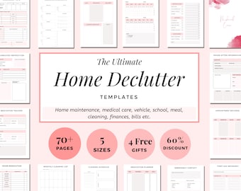 2024 Home Planner Decluttering Printable Home Organizing Cleaning Checklist Household Home Management Classic Happy PDF Inserts A4 A5 Letter