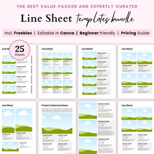 LineSheet Templates, Line Sheet Canva Wholesale, Small Business Catalog, Services & Price Guide List, Linesheet Catalogue, Product Sales pdf