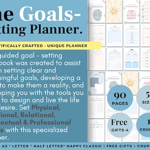 Goal Setting Planner,Digital Daily Journal, Personal & Professional Goals, Wellness Goals Tracker, Smart Goal Setting Guide, Productivity