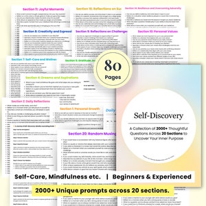 2000+ Self-Discovery Journal Prompts: Mental Wellness (Printable)