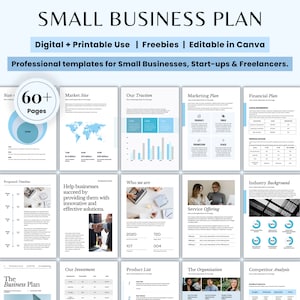 Small Business Plan Template: 62-Page Canva Planner (Digital Download)