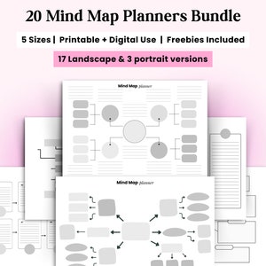 Mind Map, Mind Map template, Printable Mind Map Planner, Study Guide Template, Brain Dump, Brainstorming, Idea Map, Note Taking Diagram